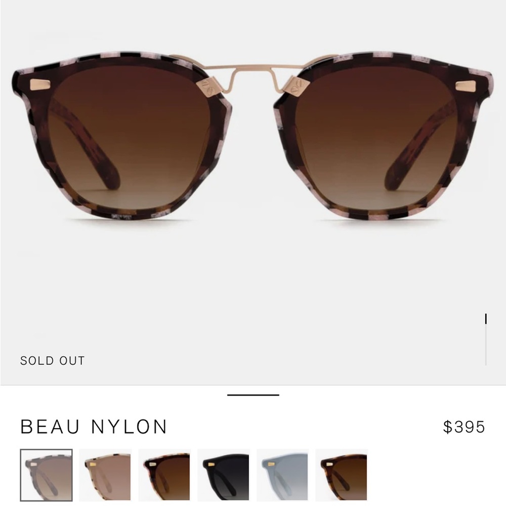 KREWE Beau Nylon Sunglasses in Brown and Gold